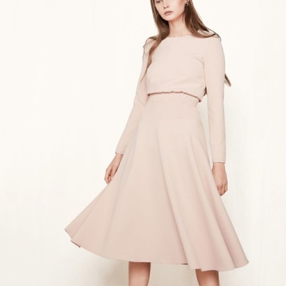 Maje rumbana blush pink stretch crepe size 2 / medium dress